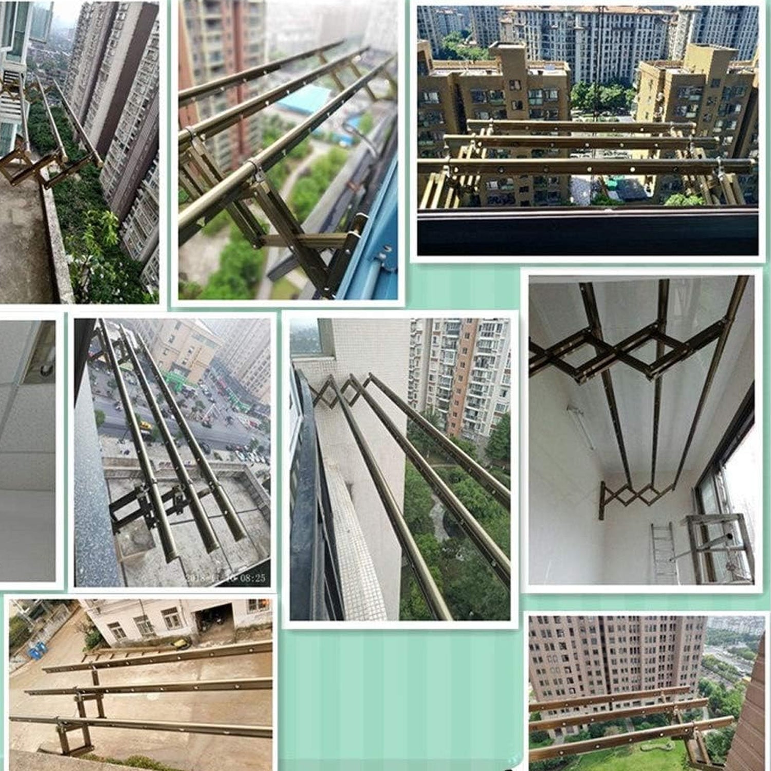 Clothes Rail Rack Clothes Drying Racks, Airer Clothes Drying Rack Wall Mounted Clotheshorse Clothes Airer Washing Cloth Line Extendable Fold Towel Rack Bar for Bathroom Indoor Outdoor - Bhavnagar Deodap