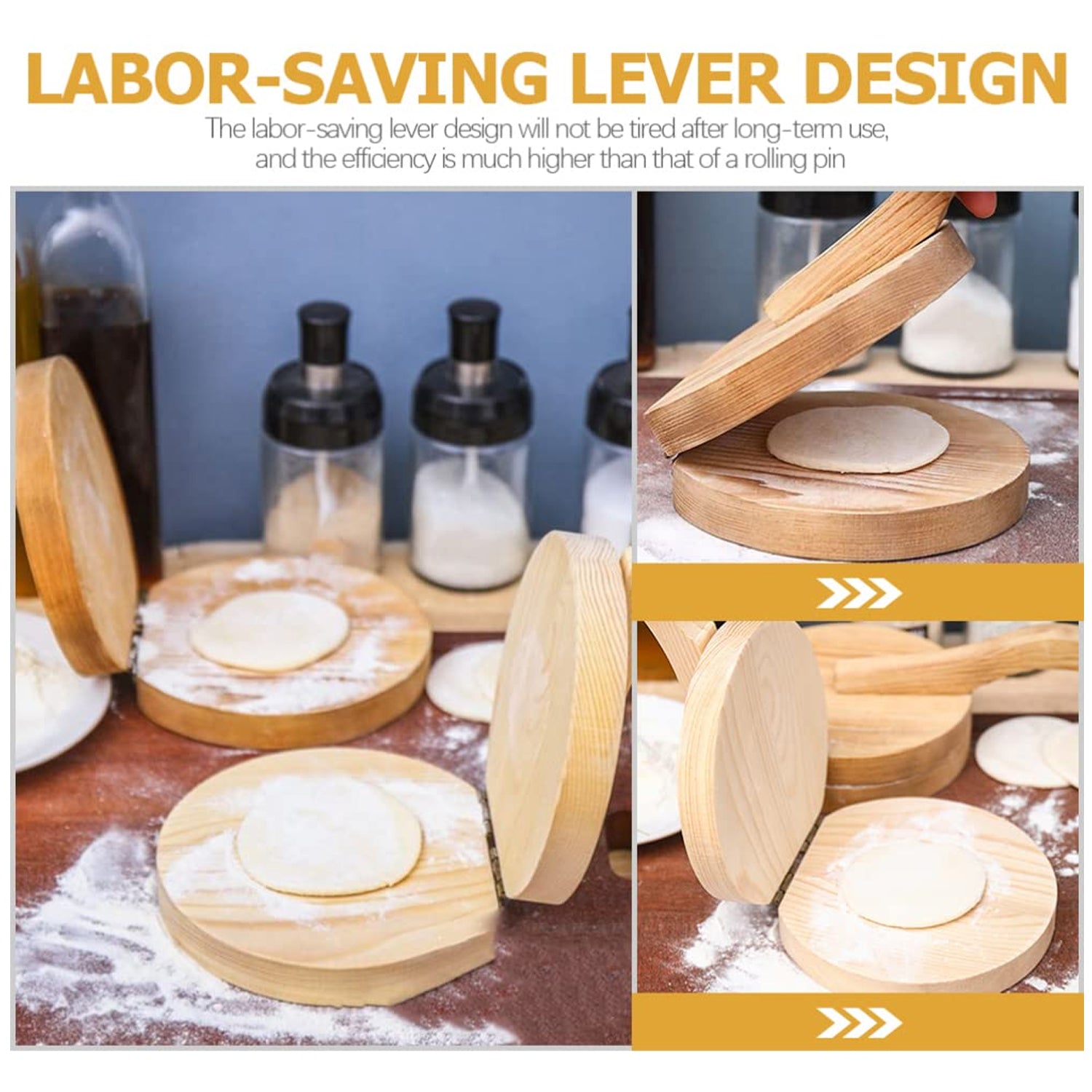 Small Wooden Dumpling Press Tool Tortilla Press Dough Dumpling (1 Pc) - Bhavnagar Deodap