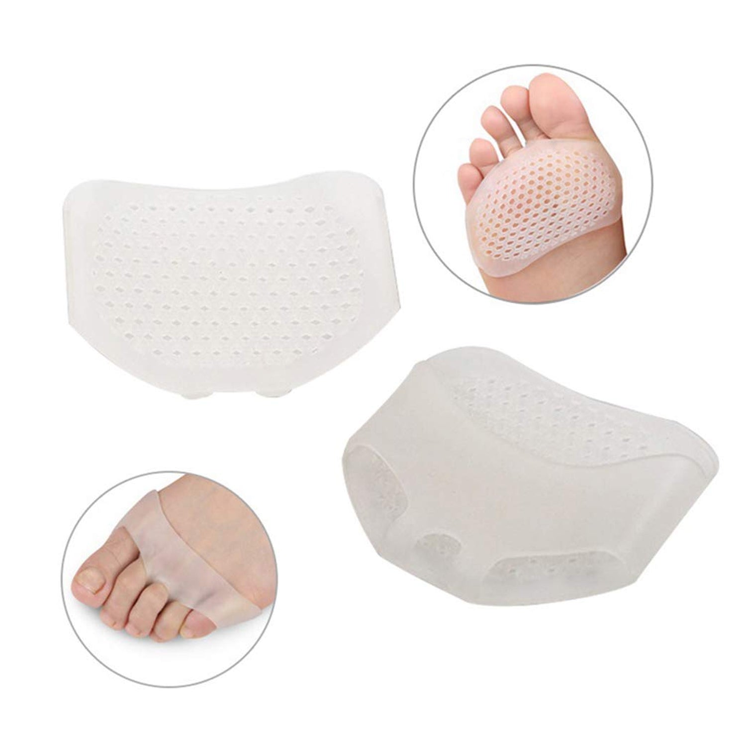 Silicone Front Foot Pad Anti-Slip Insole for Pain Relief, for Forefoot Pain, Calluses, Blisters, Forefoot Cushioning Relief- Men Women (1 Pair) - Bhavnagar Deodap