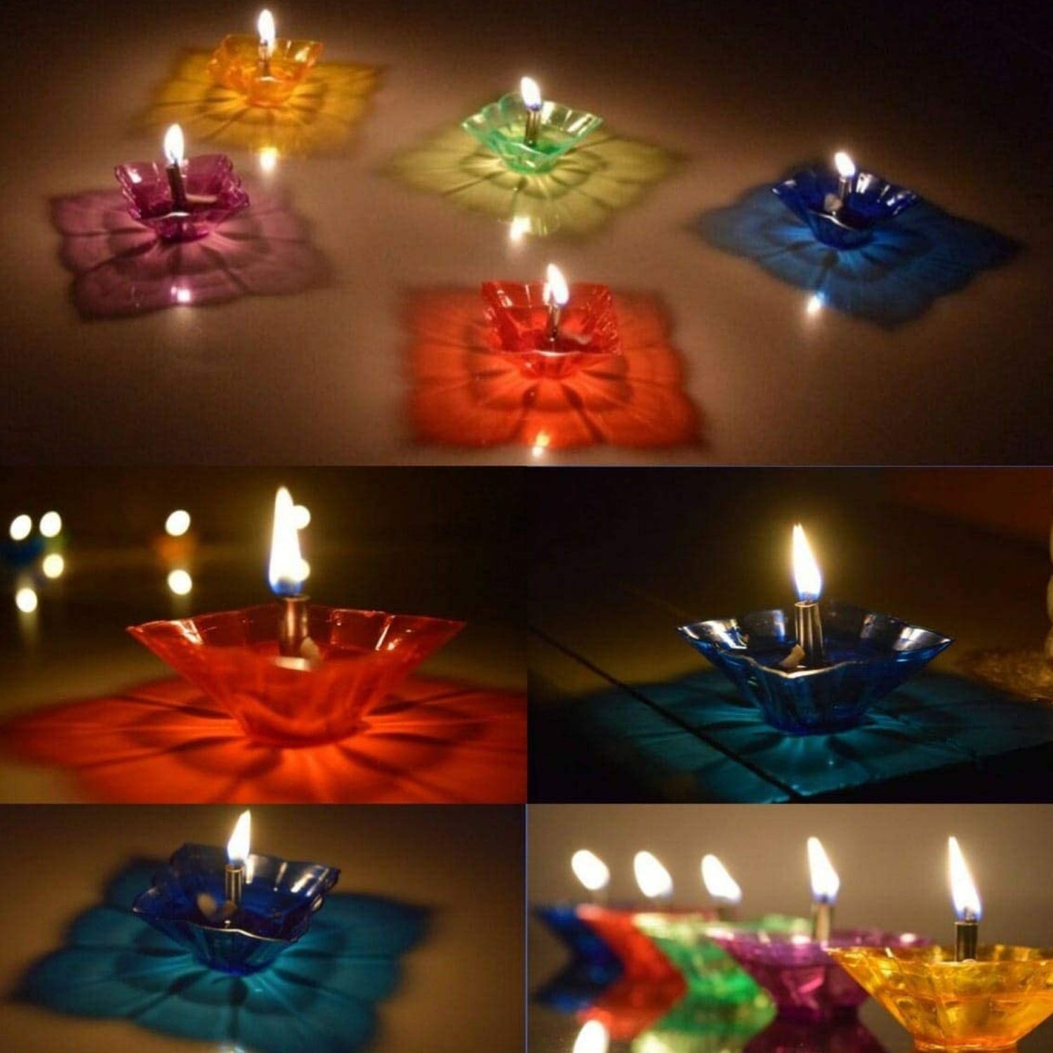 Candle Cup with Multi Shape  (Multicolor) (12 Pcs Set) - Bhavnagar Deodap