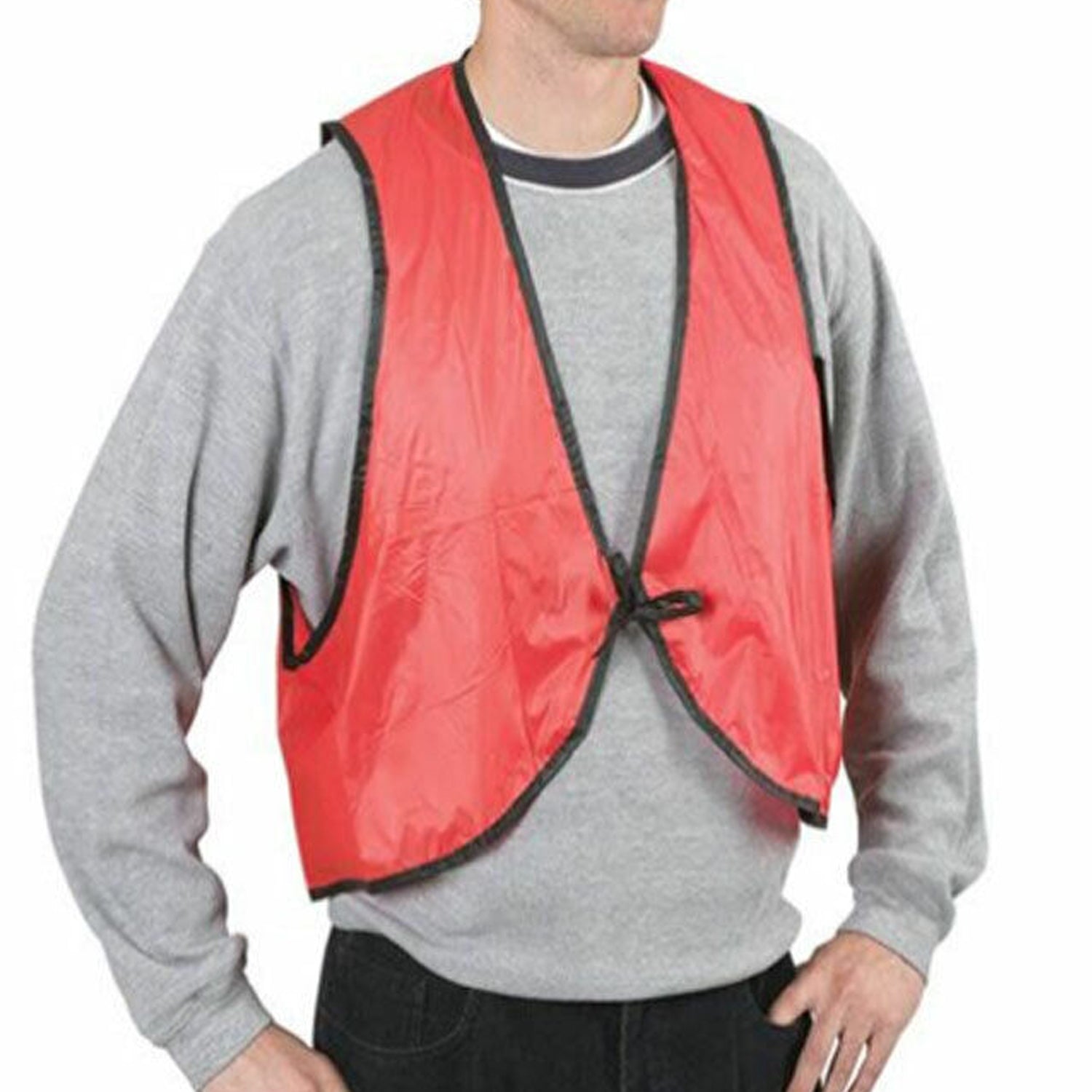 Economy Safety Vest, Soft Vinyl with Tie Closure for Identifying Staff and Volunteers Adult PVC Safety Vest High Visibility for Outdoor Operator - Bhavnagar Deodap