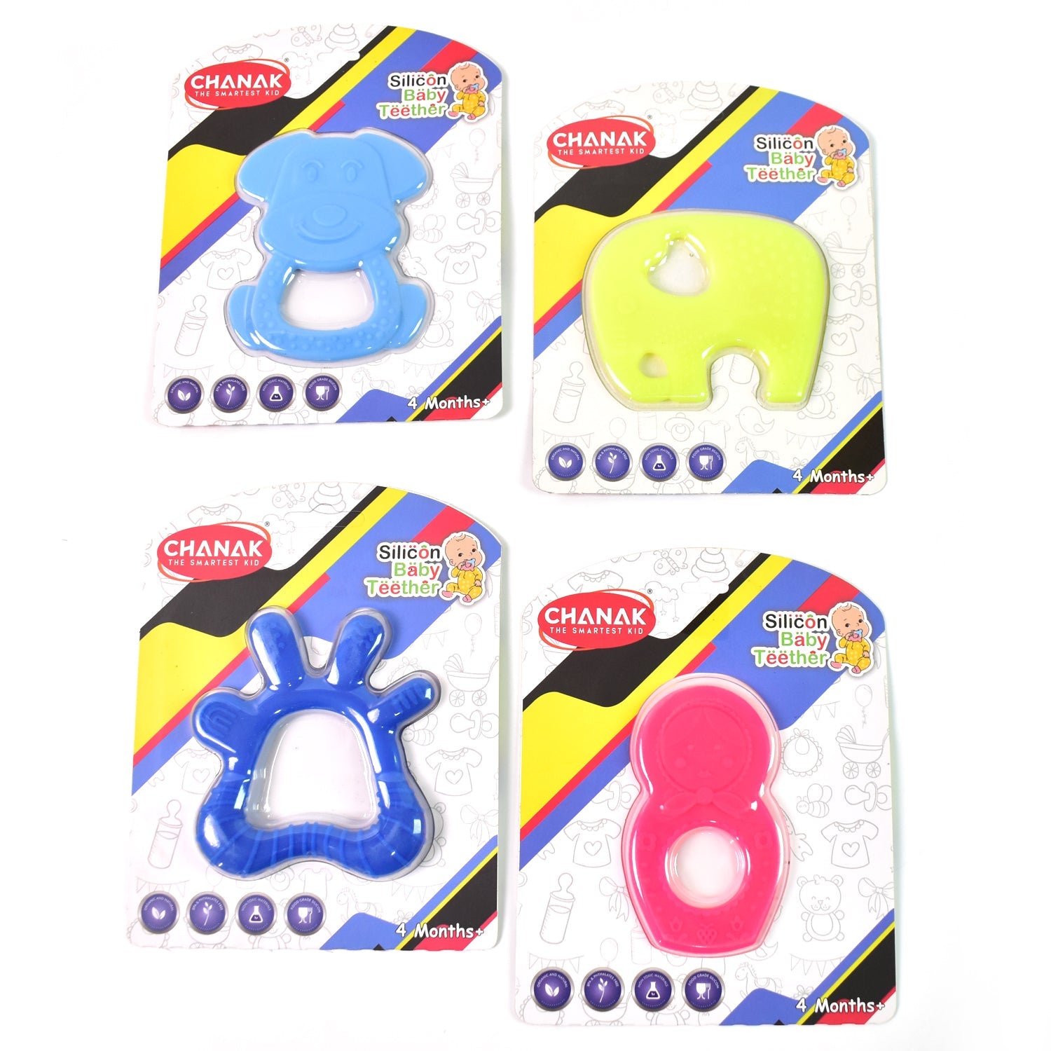 Silicone Baby Teether Pack of 1 (Mix Design & Color) - Bhavnagar Deodap