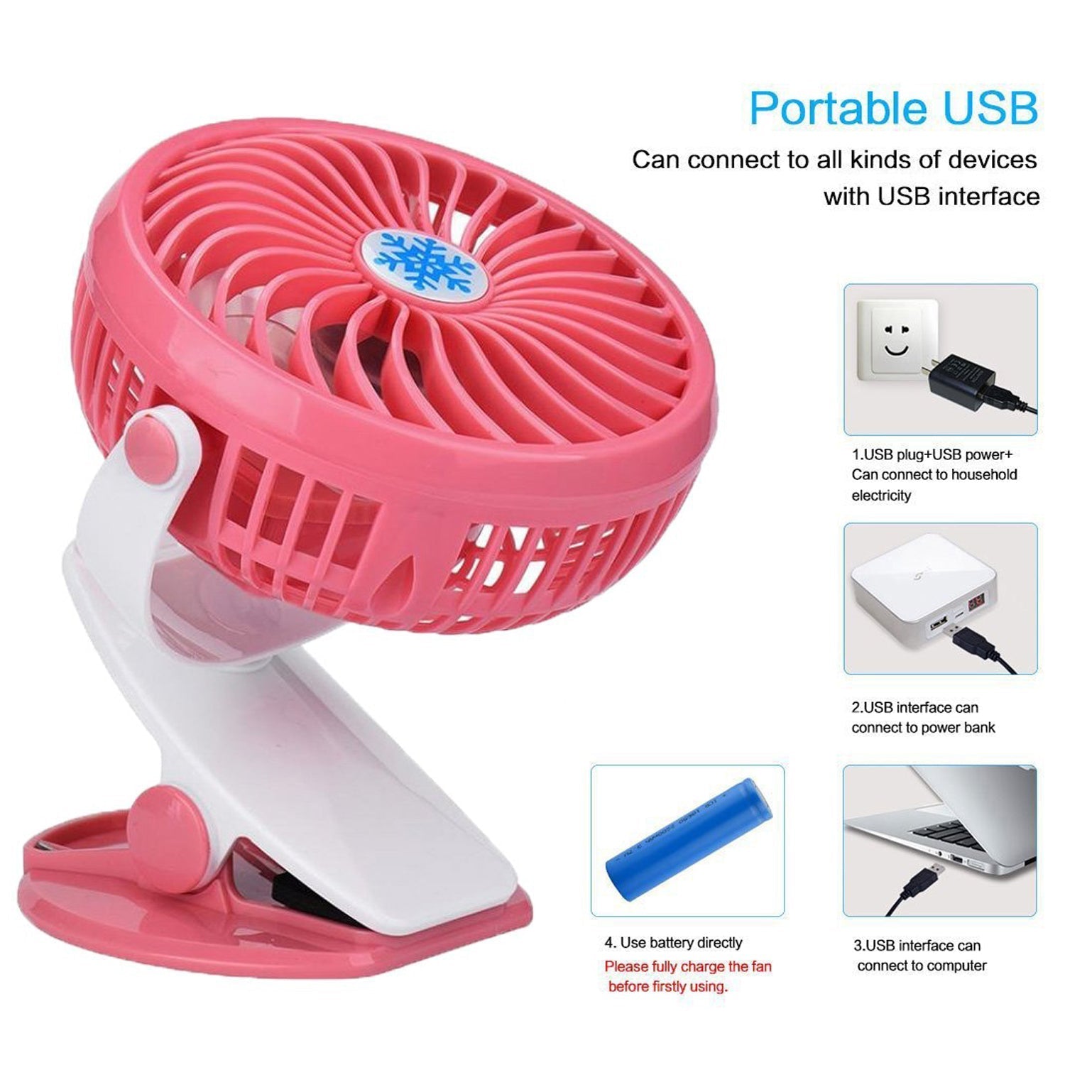 4824 Mini USB Clip Fan widely used in summers for cool down rooms and body purposes. 