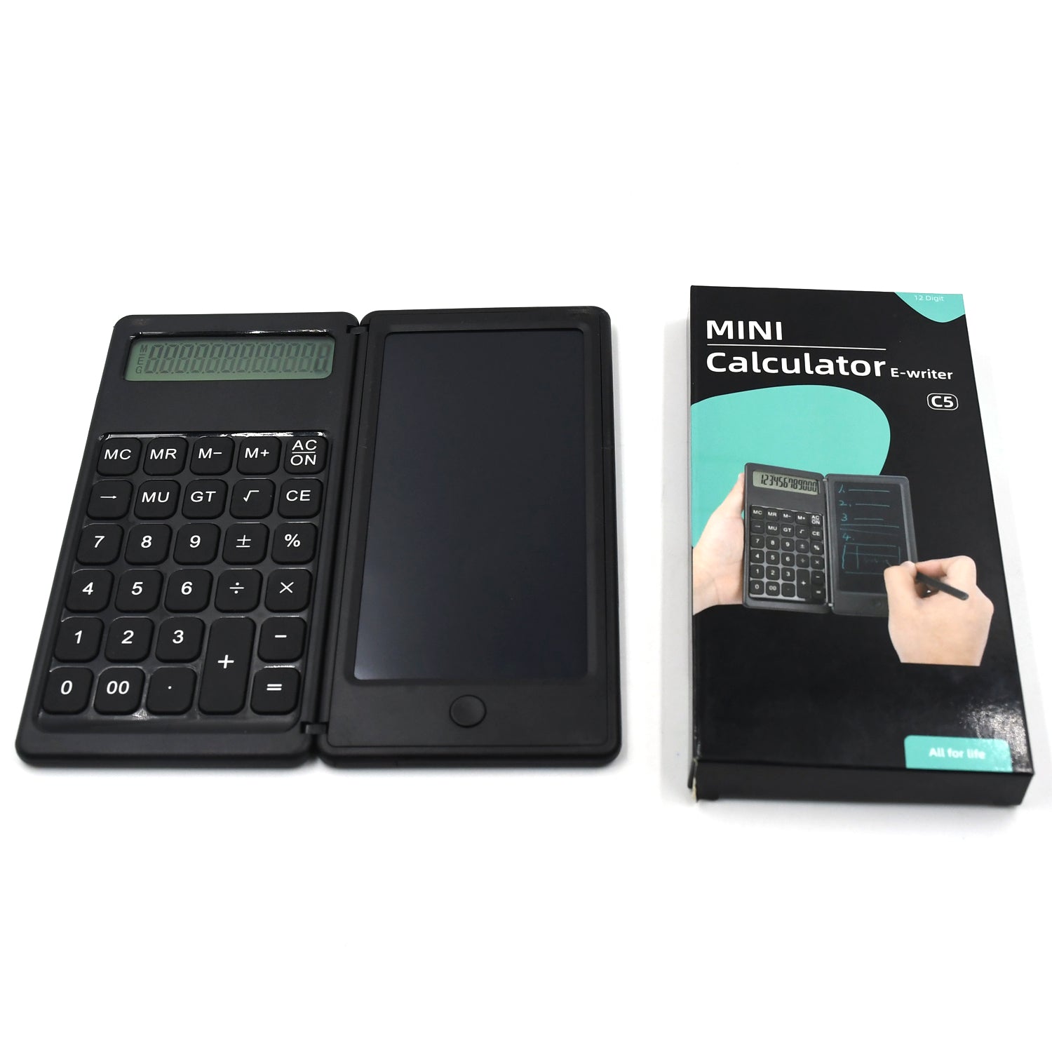 Foldable Calculator With 6 Inch LCD Tablet Digital Drawing Pad Stylus Pen Erase Button Lock Function Smart Calculator   -01 - Bhavnagar Deodap