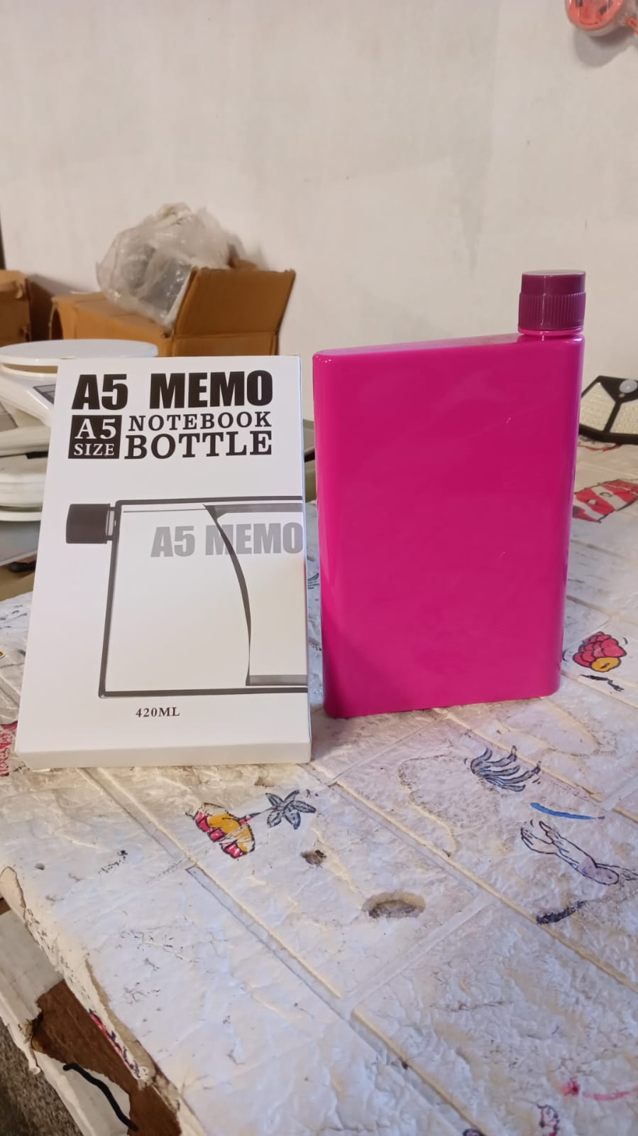 Customize Kitchen Storage A5 size Flat Portable NoteBook Shape Water Bottle With a Cartoon Character Design-Hello Kitty - For School Outdoors and Sports Return Gift/Birthday Gift (1 Pc 420ML) - Bhavnagar Deodap