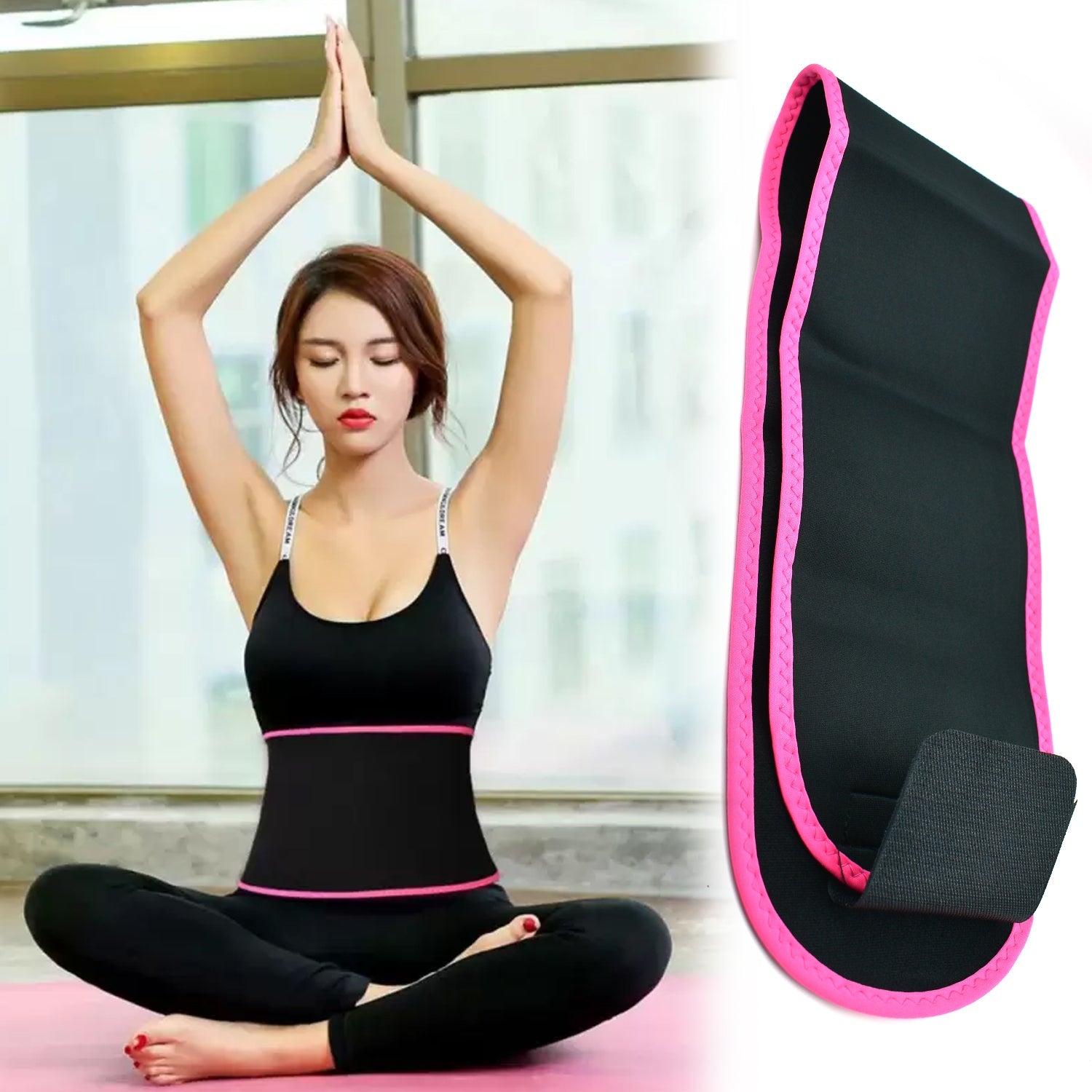 Waist Support Belt Neoprene Ab Belt Trainer, Stomach Wrap Tummy Belt / Belly Tummy Yoga Wrap Back Exercise Body Wrap - Bhavnagar Deodap