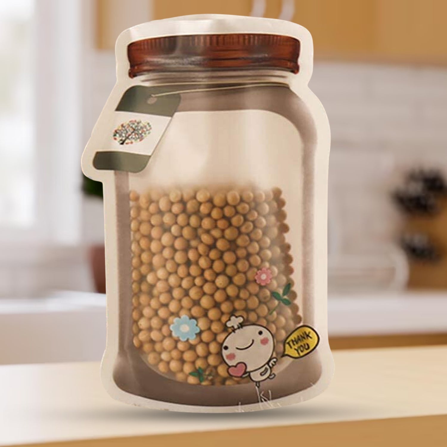 Plastic Transparent Big Jar Shaped Pouch With Zipper (1 Pc) - Bhavnagar Deodap