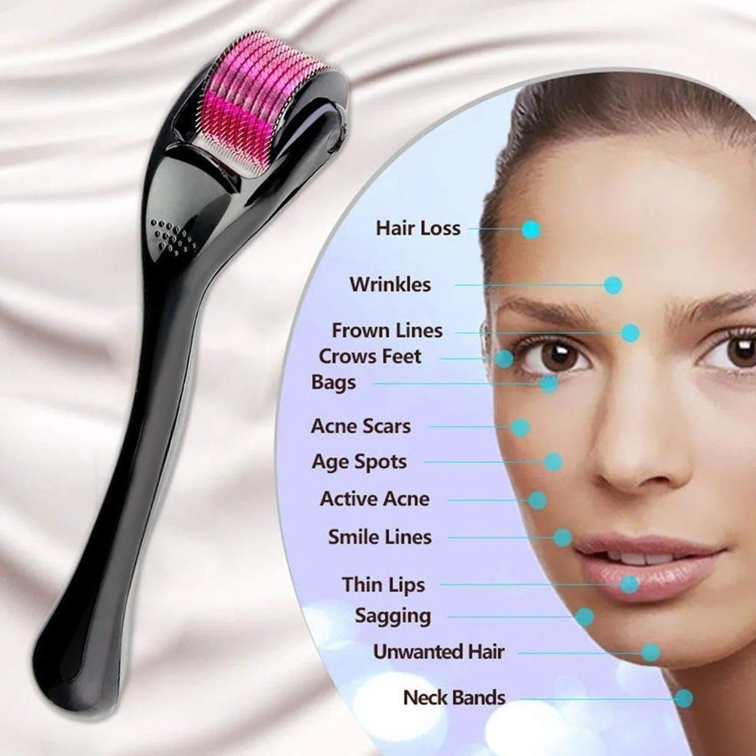 Derma Roller Anti Ageing and Facial Scrubs & Polishes Scar Removal Hair Regrowth (2 MM) - Bhavnagar Deodap