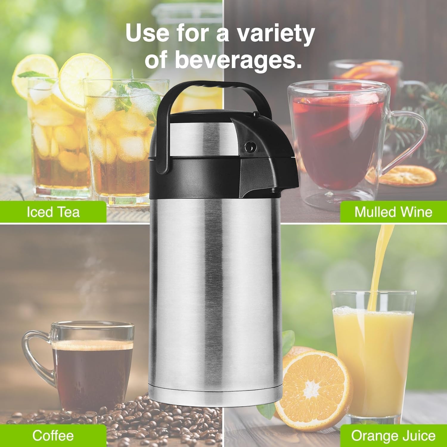 Beverage Dispenser Stainless Steel for Serving Tea and Coffee, Thermos steel (2500 ML) - Bhavnagar Deodap