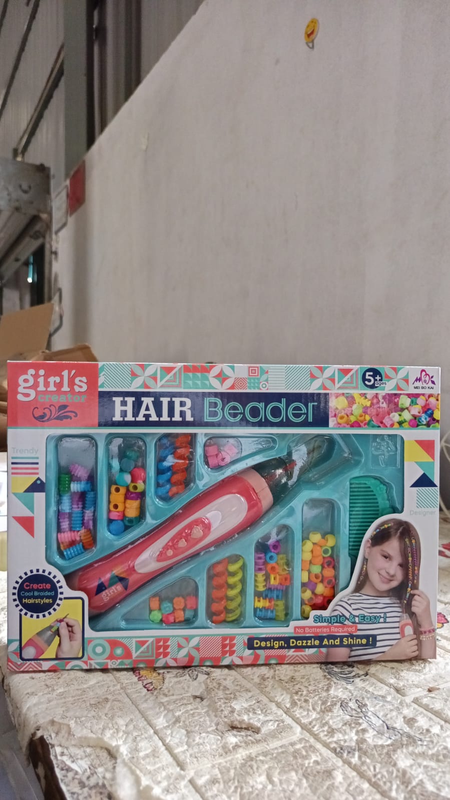 Hair Styling Clasp Clips Twisting Stringing Beads Kit for Girls, Portable Hair Braider Machine,Hairstyle Braid Kit DIY Hair Styling Tool with Comb, Rubber, Button Beads and Beads (85 Pcs Set) - Bhavnagar Deodap