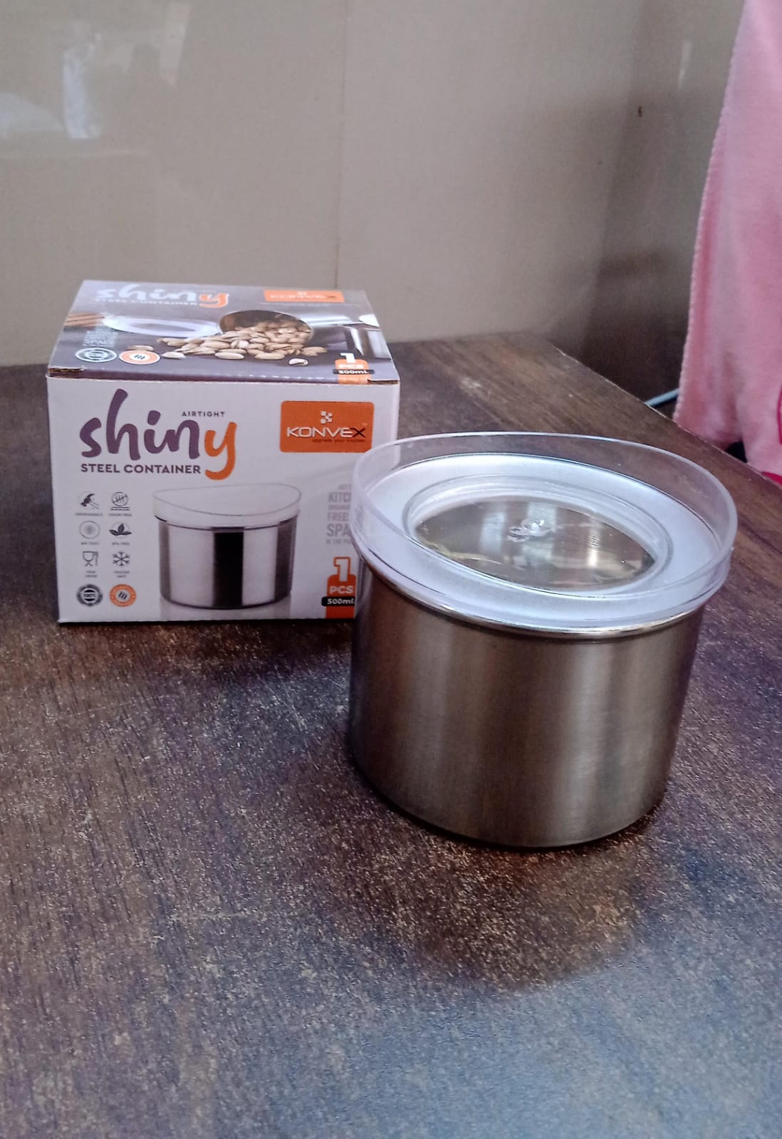 Multipurpose Stainless Steel Airtight Containers with See Through Lid (1 Pc / 500 ML) - Bhavnagar Deodap