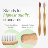 Eco-Friendly Natural Bamboo Toothbrush with Medium Bristles (2 Pc)