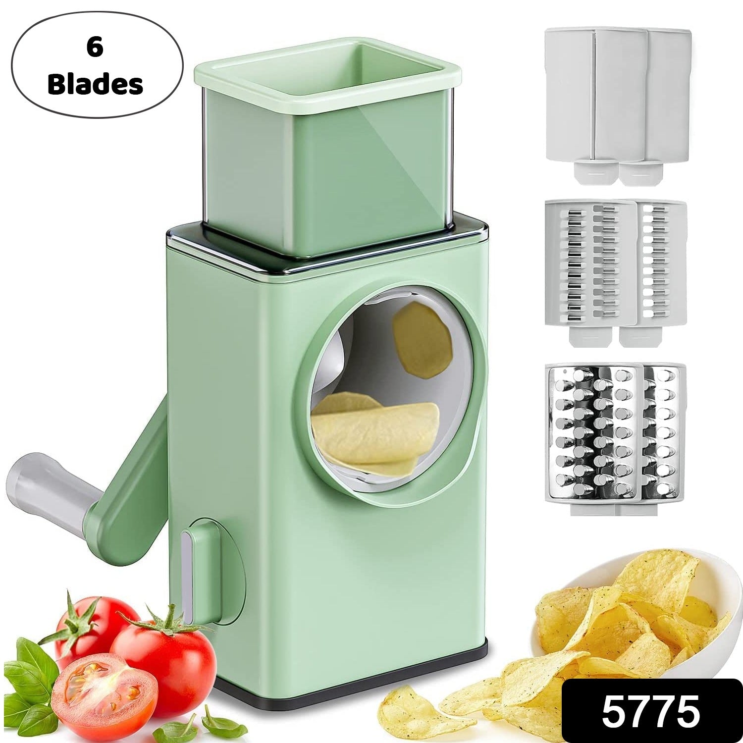 Stainless Steel Vegetable Chopper with 6 Blades - Kitchen Mandoline Slicer - Bhavnagar Deodap