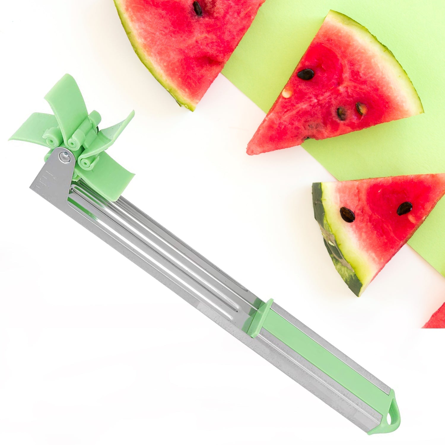 Stainless Steel Washable Watermelon Cutter Windmill Slicer Cutter Peeler for Home / Smart Kitchen Tool Easy to Use - Bhavnagar Deodap