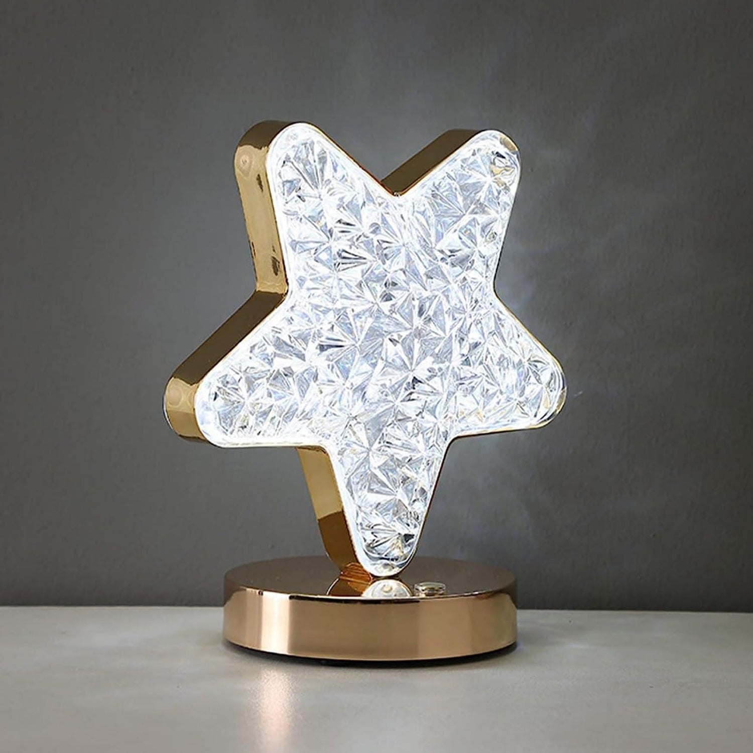 Star Shape Crystal Diamond Lamp Cordless Luxury Lamp with USB Rechargeable, 3-Way Dimmable & Touch Control Decorative Nightstand Lamp for Bedroom, Living Room, Party, Restaurant Decor (1 Pc ) - Bhavnagar Deodap