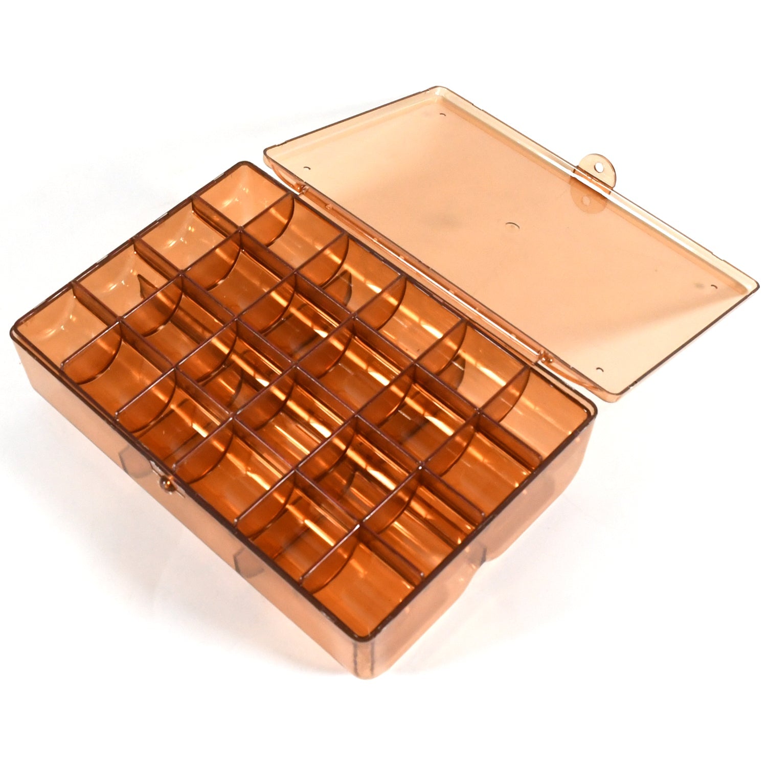 2 layer Acrylic Jewelry Storage Box Dustproof Earring Box, Storage Box Portable Nail Art Storage Case, 24-Grid Small and 6-Grid Big case Makeup Vanity Box (1 Pc / 30 Compartment) - Bhavnagar Deodap