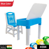 Study Table And Chair Set For Boys And Girls With Small Box Space For Pencils Plastic High Quality Study Table (Blue) - Bhavnagar Deodap