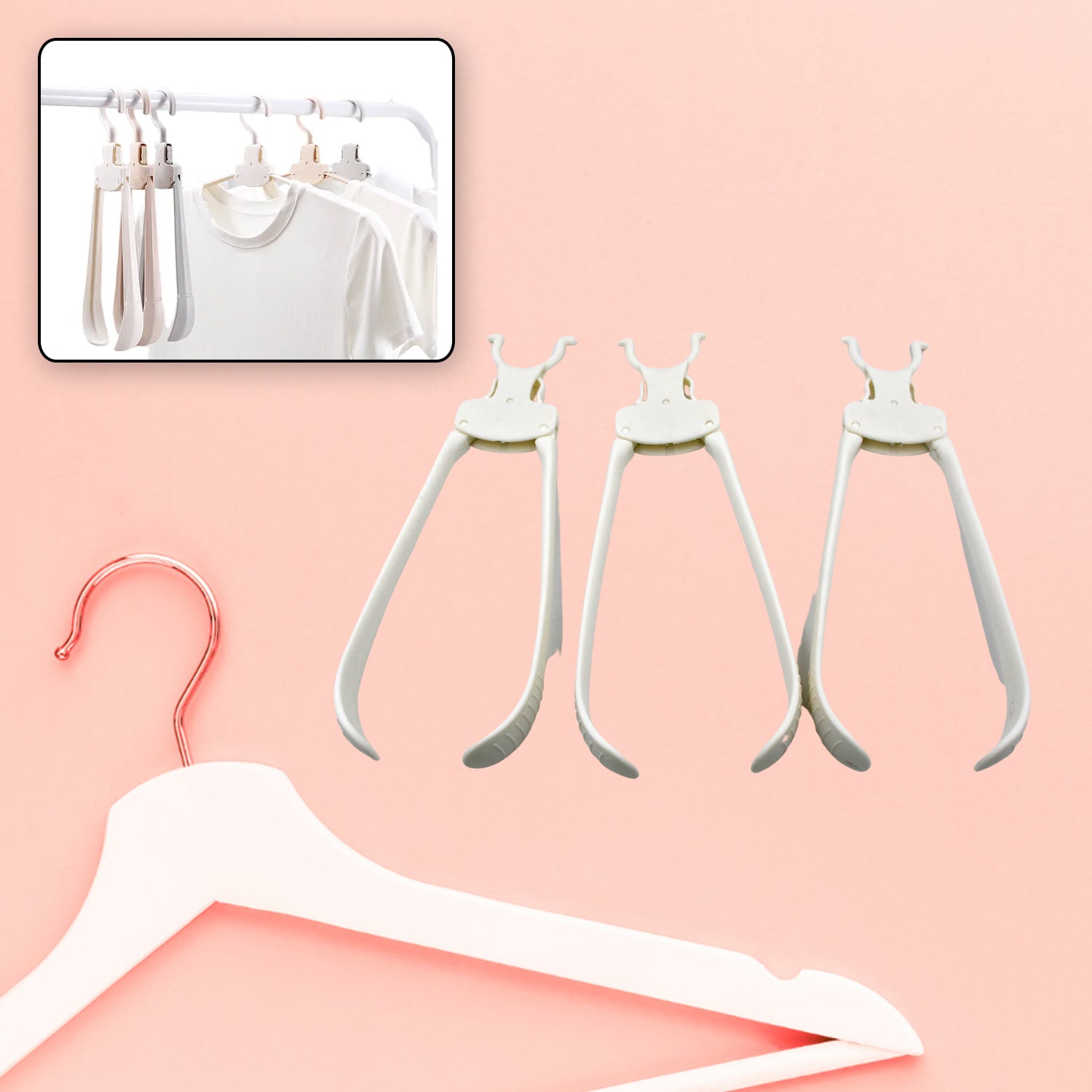 Cloth Hanger 6 in 1 Multi-Layer Hanging Mass Pants Rack Stainless Steel Pants Hangers Folding Storage Rack Space Saver Storage for Trousers Scarf Tie Belt - Bhavnagar Deodap