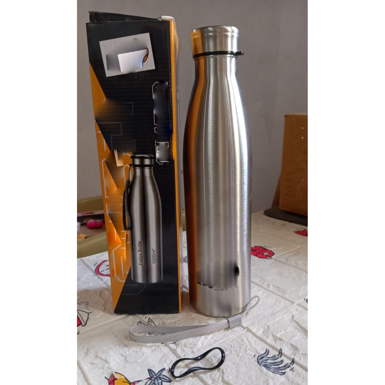 Water Bottle for Office, Thermal Flask, Stainless Steel Water Bottles, Fridge Water Bottle, Hot & Cold Drinks, BPA Free, Leakproof, Portable For office / Gym / School 1000 ML - Bhavnagar Deodap