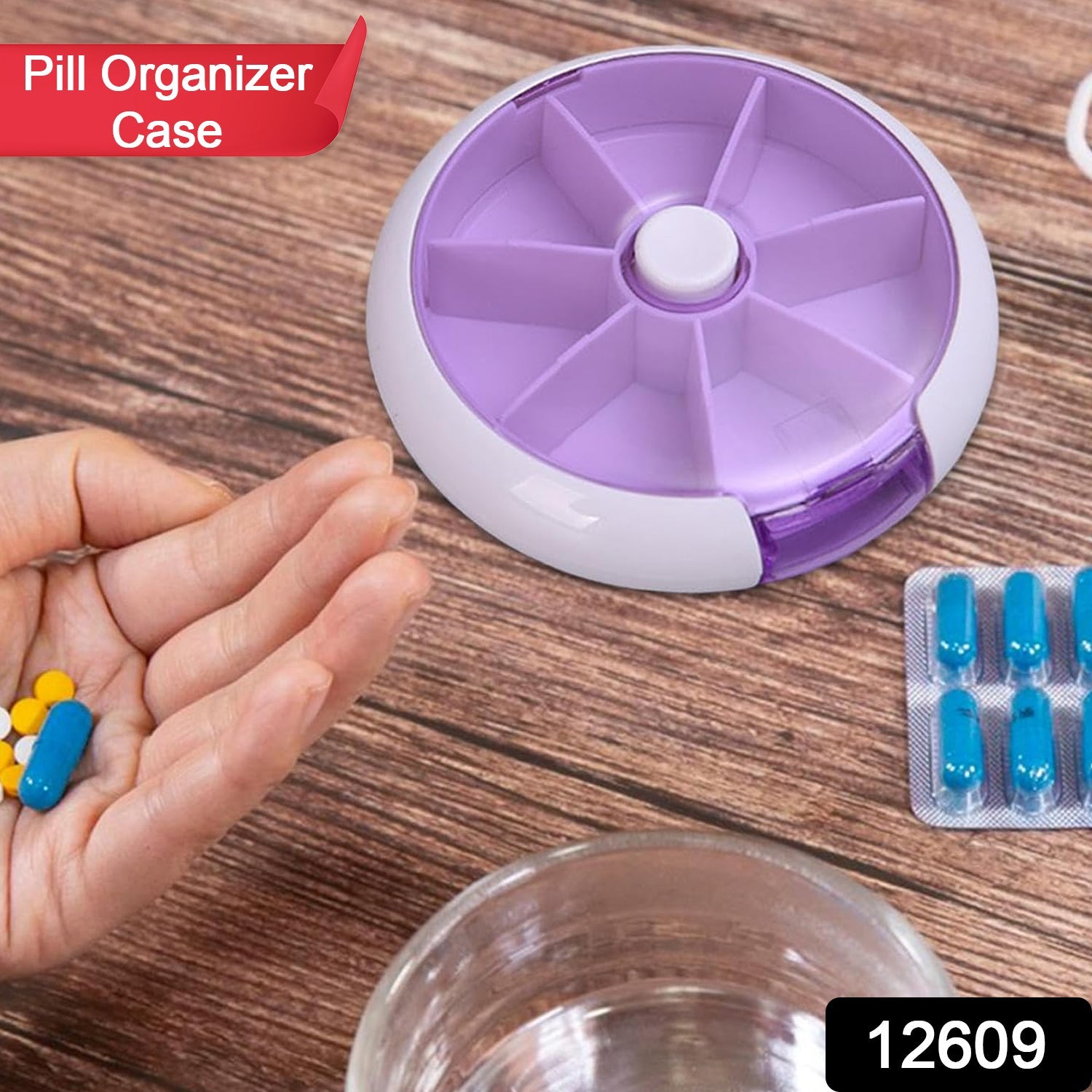 Pill Box Medicine Dispenser 7-Day Week Weekly Whee Cute Portable fruit style 7 grid seal rotation Pill Organizer Medicine Box (1 Pc) - Bhavnagar Deodap