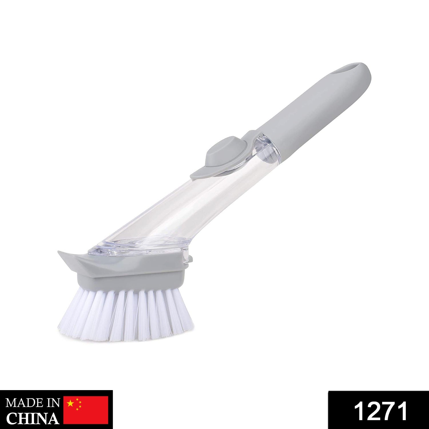 Home & Kitchen Cleaning Brushes, Scrubber, Soap Dispenser Scrub Brush for Pans Pots and Bathtub Sink (2 In 1) - Bhavnagar Deodap