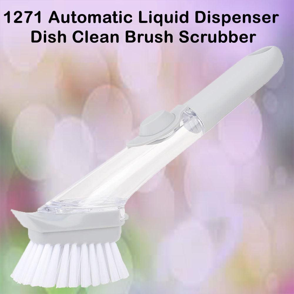 Home & Kitchen Cleaning Brushes, Scrubber, Soap Dispenser Scrub Brush for Pans Pots and Bathtub Sink (2 In 1) - Bhavnagar Deodap