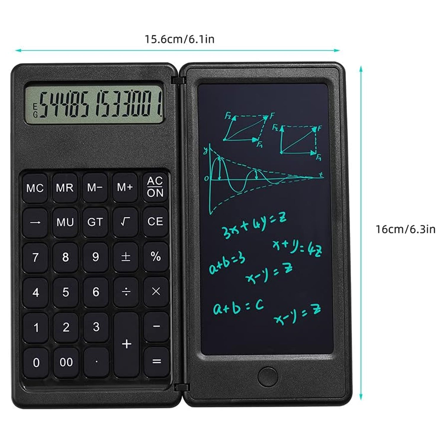 Foldable Calculator With 6 Inch LCD Tablet Digital Drawing Pad Stylus Pen Erase Button Lock Function Smart Calculator   -01 - Bhavnagar Deodap