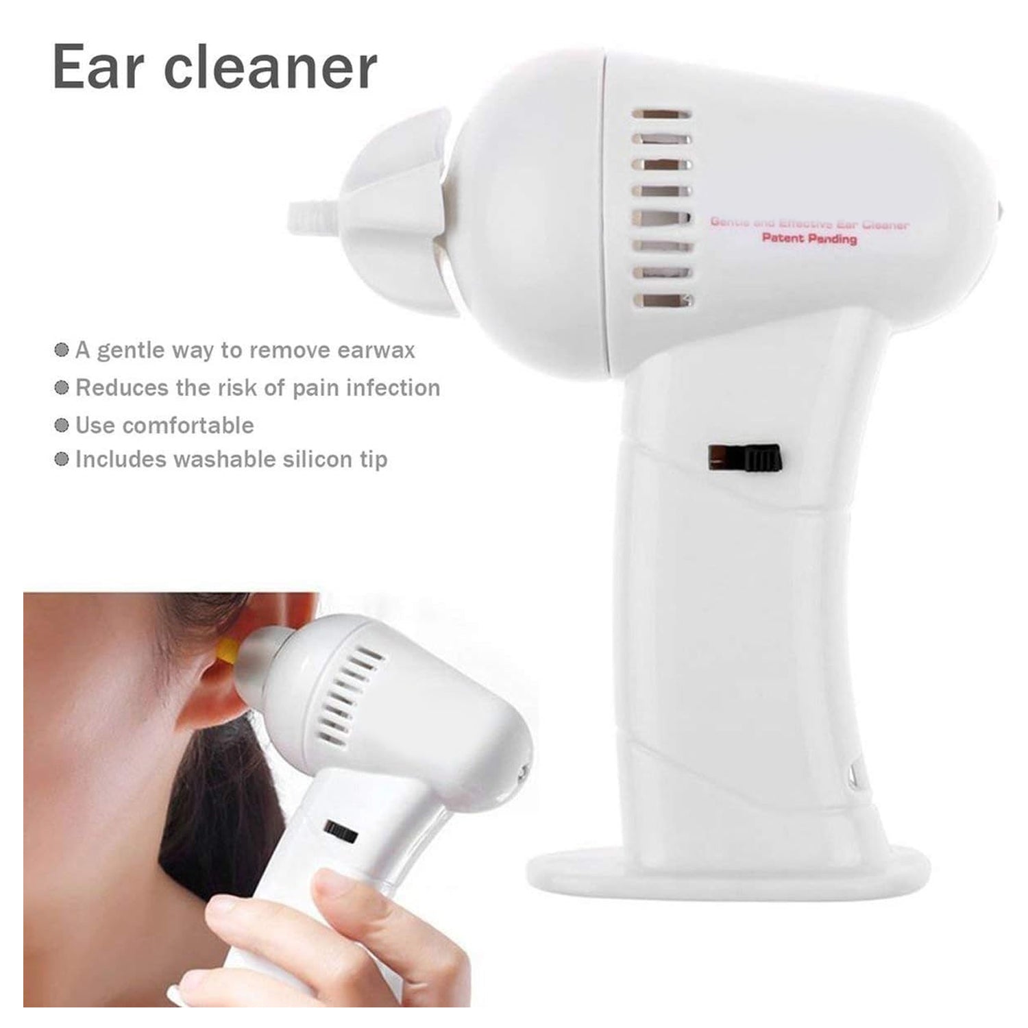 Vacuum Ear Cleaning System Clean Ears Care Removel Tool Earpick Cleaner Vacuum Removal Kit Safe Gentle Hygienic with 8 Silicon Cleaner Clips and Cleaning Brush - Bhavnagar Deodap