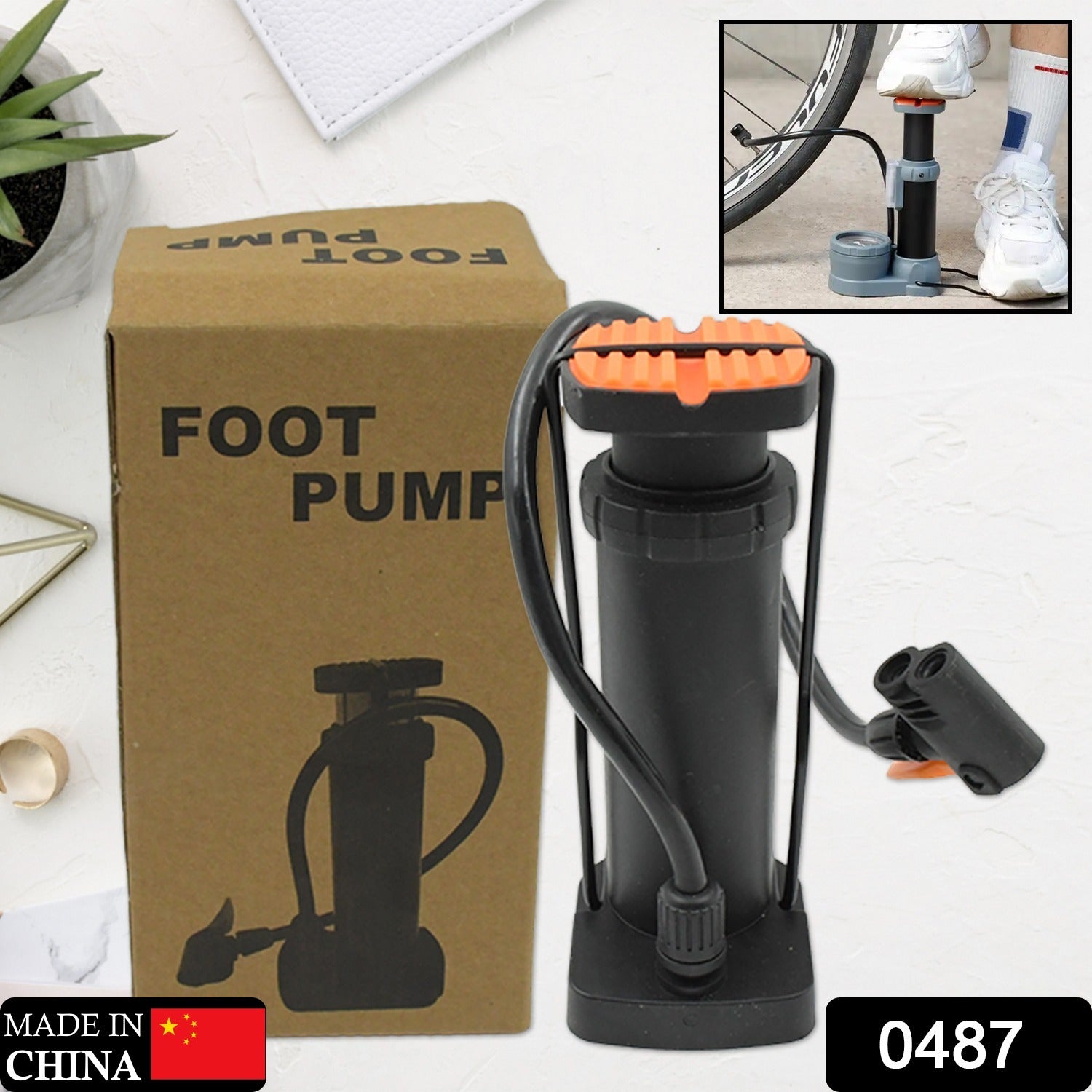 Portable Mini Foot Pump for Bicycle, Bike, and Car - Bhavnagar Deodap