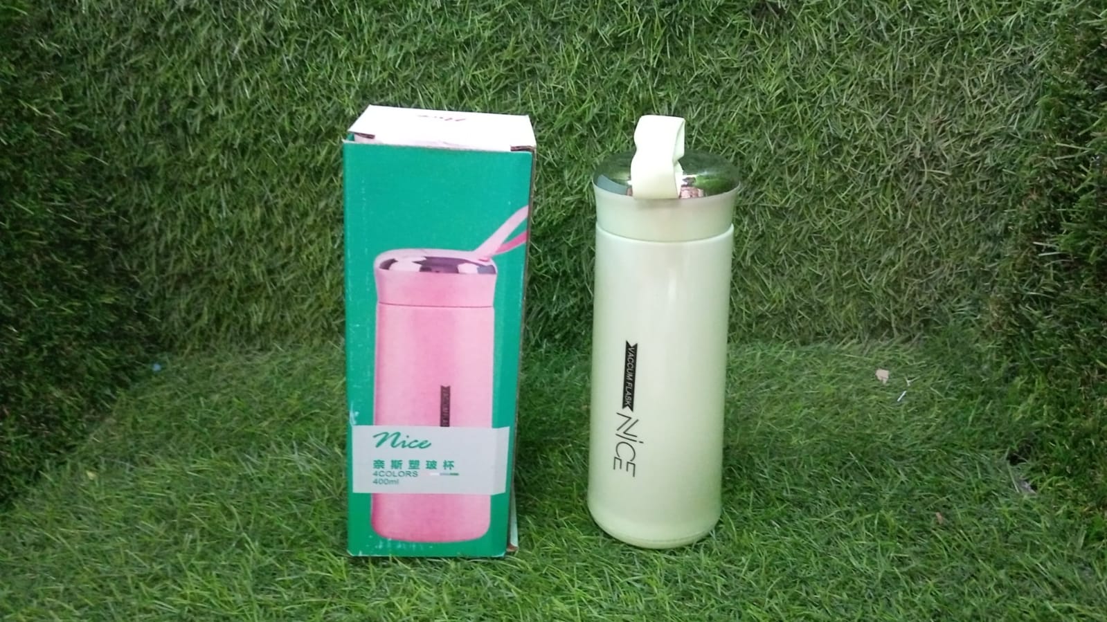 outdoor sport water bottle 400ml leak proof BPA-free for travel cold and hot water glass water bottle with daily water intake for gym and children (MOQ :-50 pc) - Bhavnagar Deodap