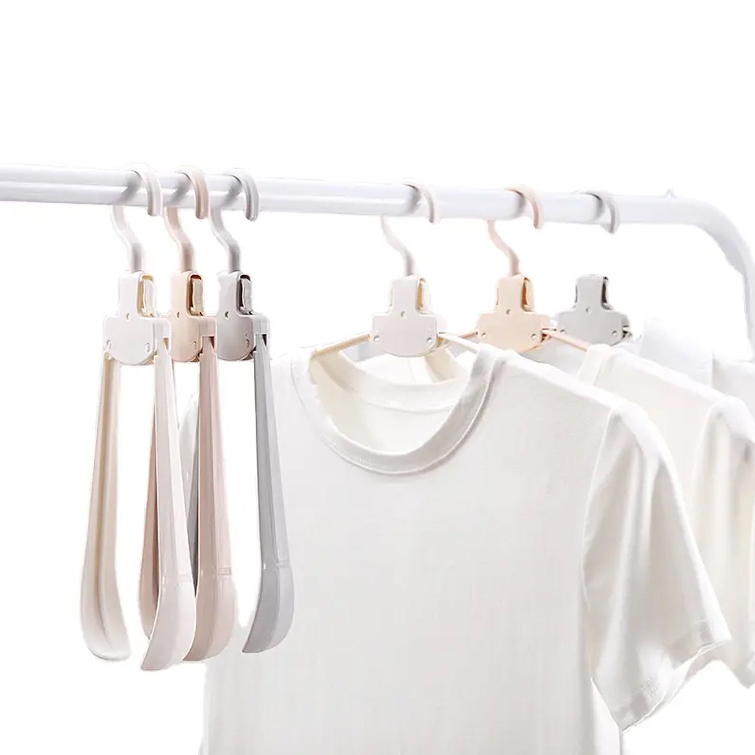 Cloth Hanger 6 in 1 Multi-Layer Hanging Mass Pants Rack Stainless Steel Pants Hangers Folding Storage Rack Space Saver Storage for Trousers Scarf Tie Belt - Bhavnagar Deodap