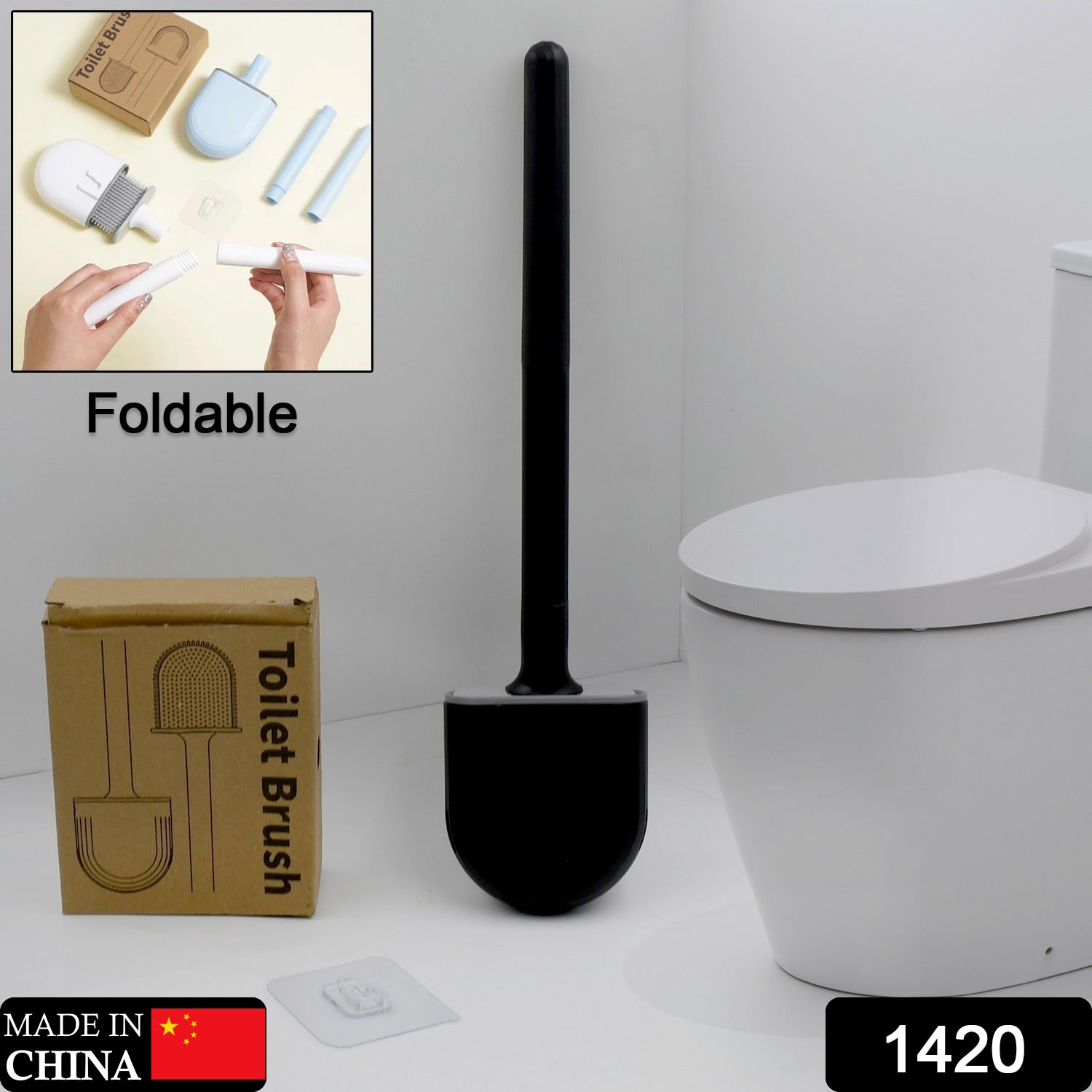 Silicone Toilet Brush with Holder Stand for Bathroom Cleaning - Bhavnagar Deodap