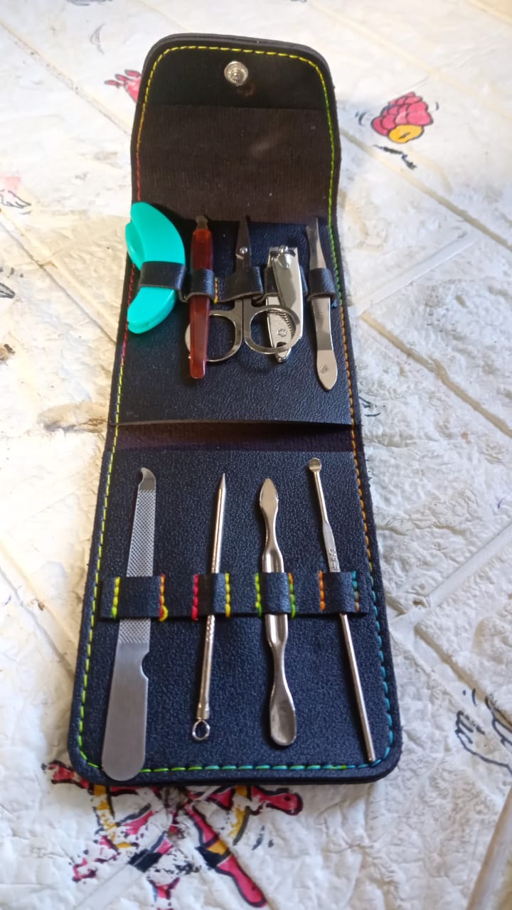 9pc Nail Clipper Kit, Fingernail Clipper, Manicure Set, Stainless Steel Nail Cutter Set ,Manicure Toe Nail Clippers Care Tools with Lightweight and Beautiful Travel Case (9Pc Set) - Bhavnagar Deodap