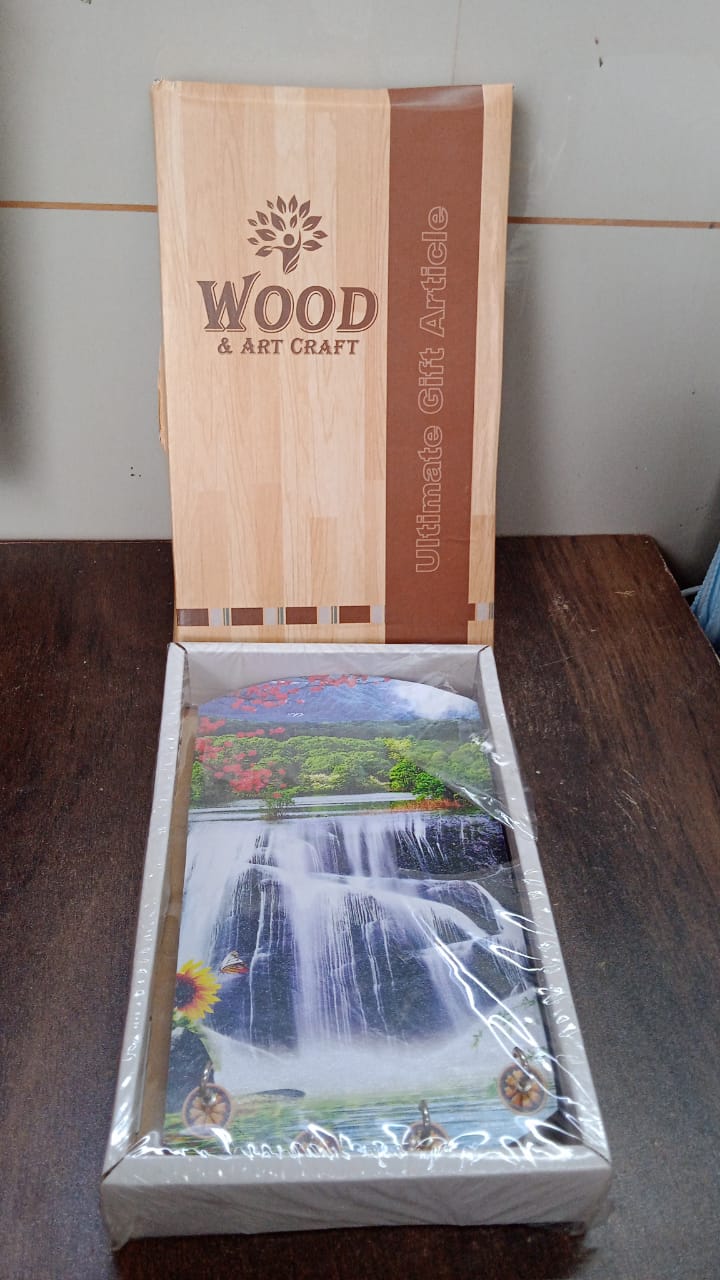 Decorative Wooden Vertical Scenery with Hooks for Wall Hanging - Bhavnagar Deodap