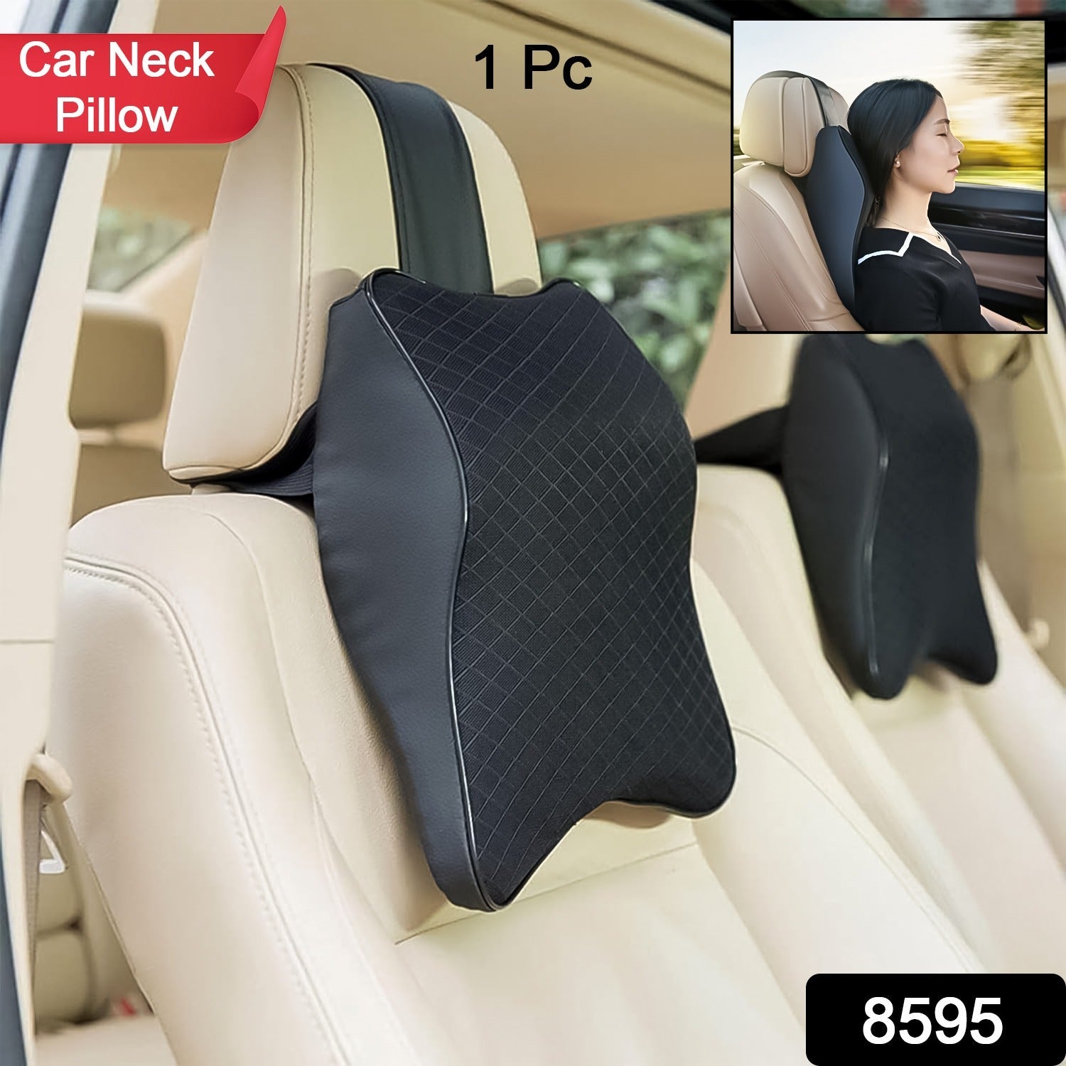 Car Neck Pillow Car Neck Headrest Pillow Memory Foam Car Accessories Cushion Car Seat Head Support Neck Protector Car Seat Neck Pillow, for Driving (1 Pc) - Bhavnagar Deodap