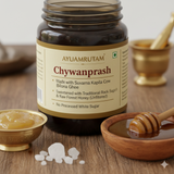 Ayuamrutam Premium Chyawanprash - Tridosha Balancing Formula with Suvarna Kapila Ghee, Raw Forest Honey & Rock Sugar