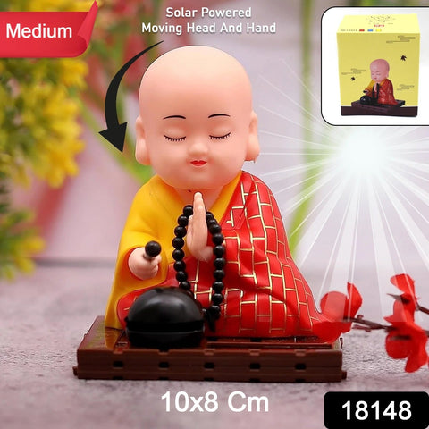 Solar Powered Sitting Buddha Statue,  Moving Head and Hand (1 Pc / Medium) - Bhavnagar Deodap