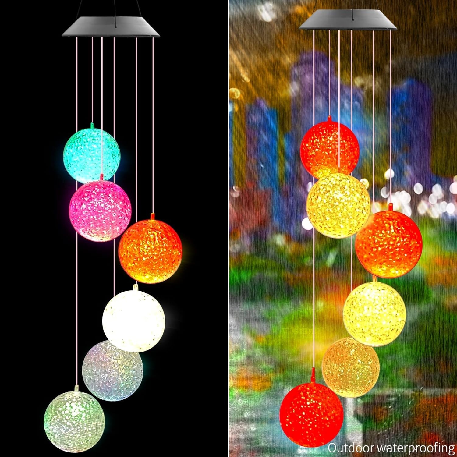 Solar Crystal Ball , Color Changing Solar Powered LED Hanging Light Mobile for Patio Yard Garden Home Outdoor Night Decor, Gifts - Bhavnagar Deodap