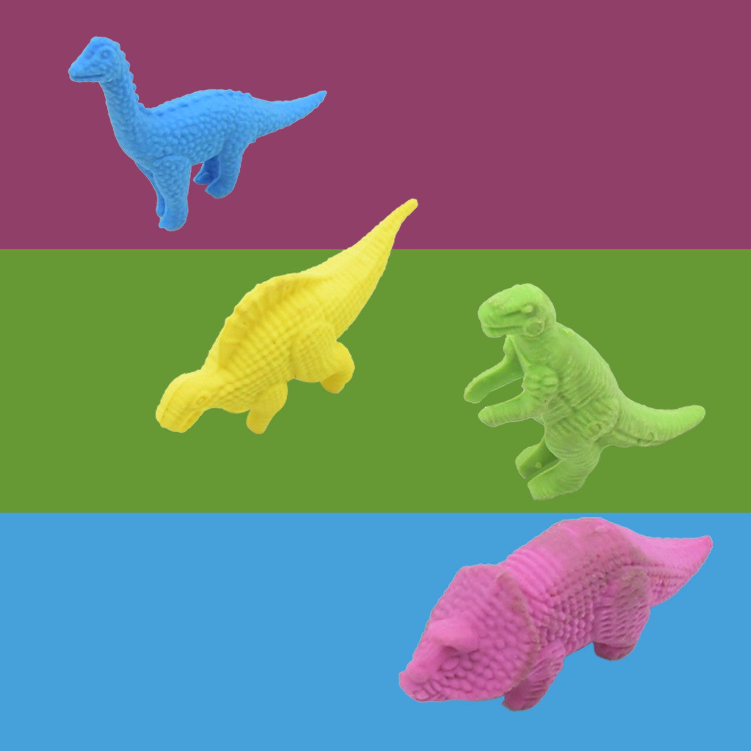 Small Dinosaur Shaped Erasers (4 Pc): Animal Erasers for Kids (School Supplies) - Bhavnagar Deodap