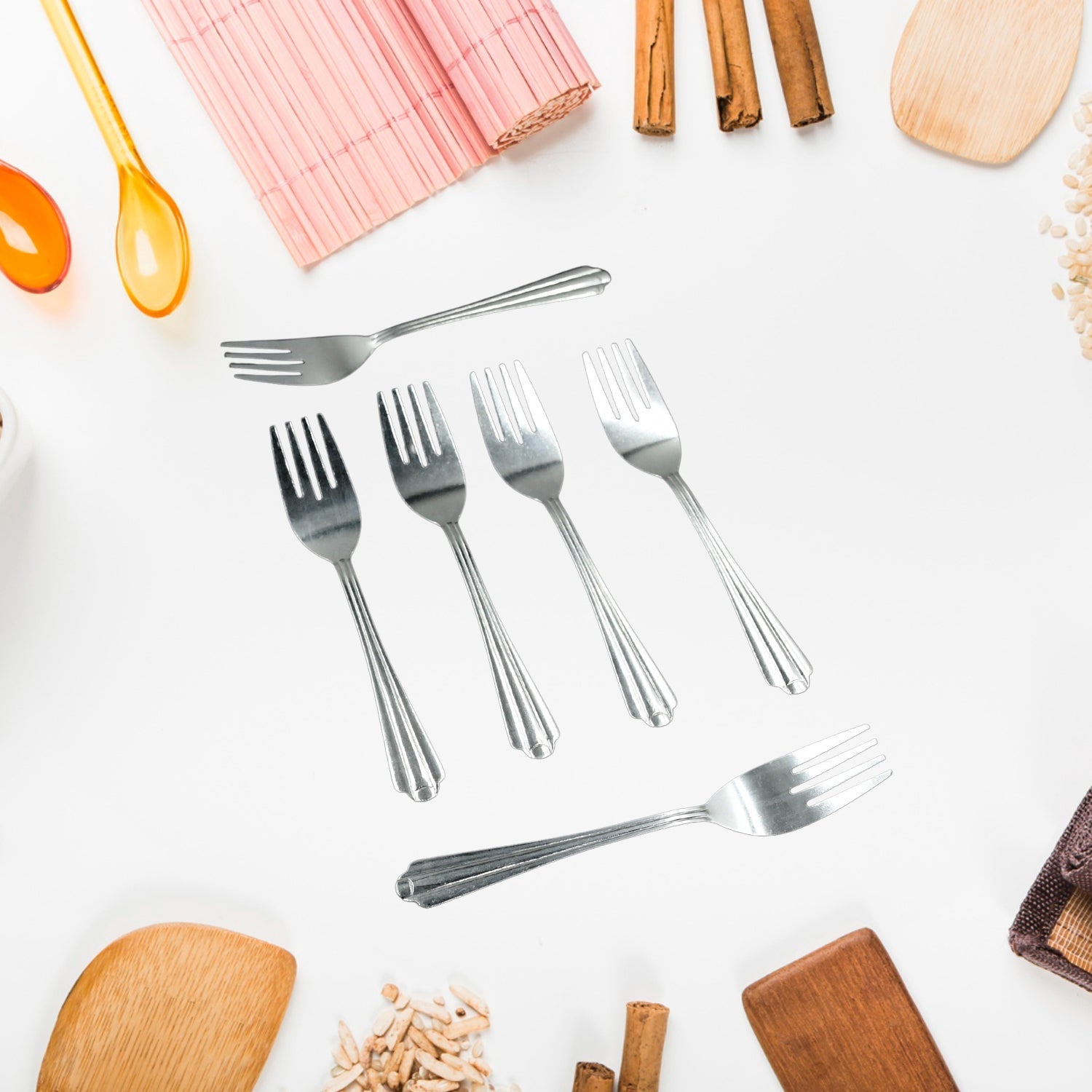 STEEL FORKS SET OF 6 - FORK SET FOR HOME AND KITCHEN FORK HIGH QUALITY PREMIUM FORK SET (6 PC SET ) - Bhavnagar Deodap
