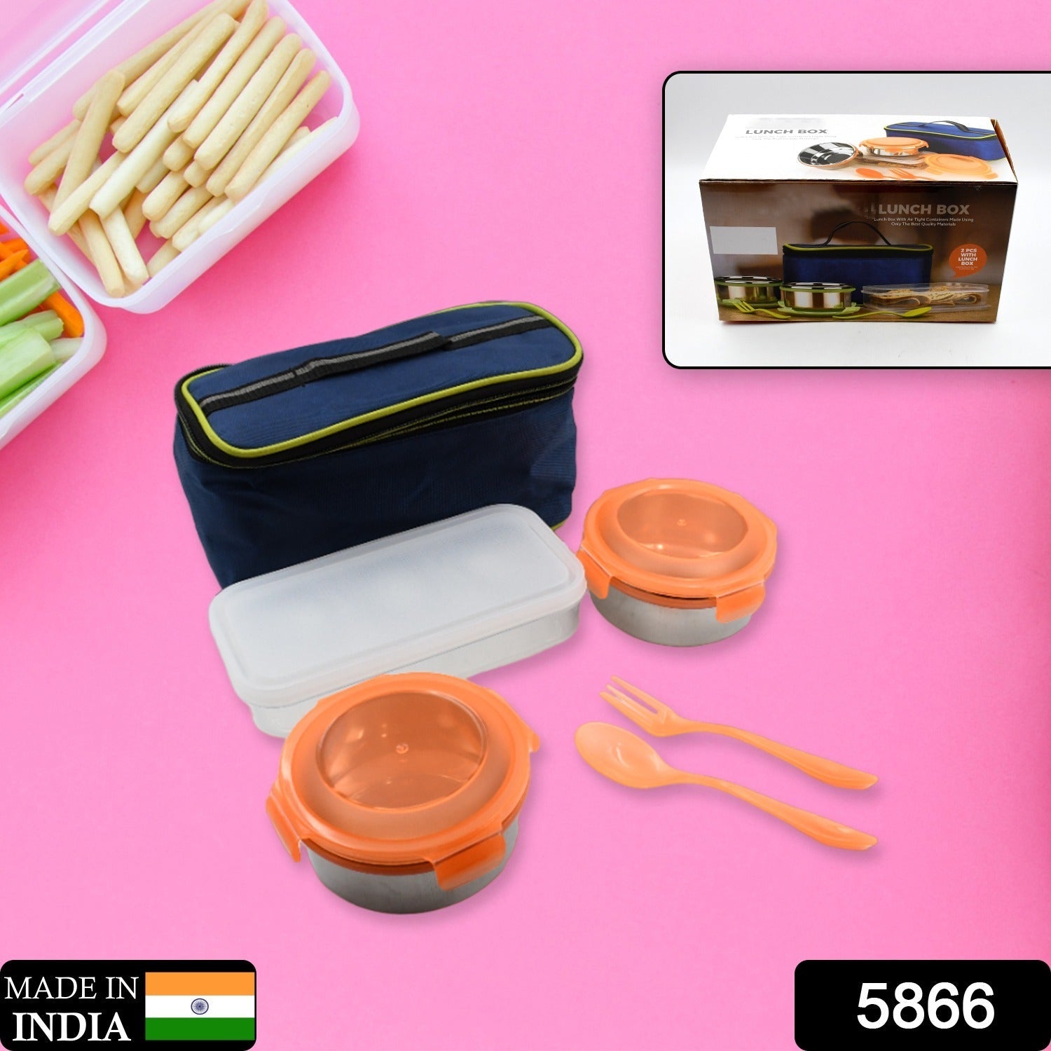 AIRTIGHT & LEAK PROOF STAINLESS STEEL CONTAINER MULTI COMPARTMENT LUNCH BOX CARRY TO ALL TYPE LUNCH IN LUNCH BOX & PREMIUM QUALITY LUNCH BOX IDEAL FOR OFFICE , SCHOOL KIDS & TRAVELLING IDEAL (3 Different Lunch Box) - Bhavnagar Deodap