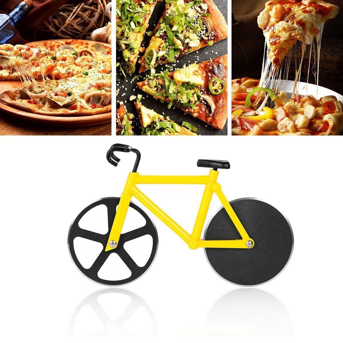 Bicycle Pizza Cutter (1 Pc): Stainless Steel, Unbreakable Handle - Bhavnagar Deodap