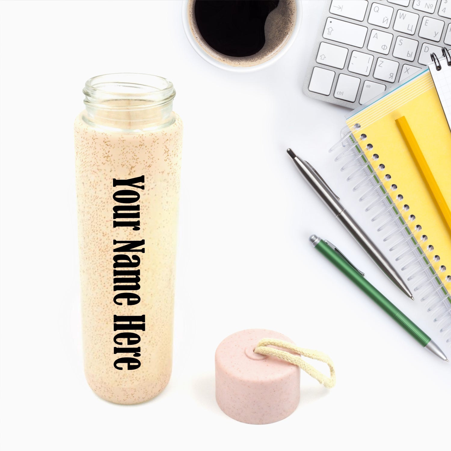 Customize 350ml Leak Proof Glass Water Bottle - Hot & Cold, BPA Free, Travel - Bhavnagar Deodap