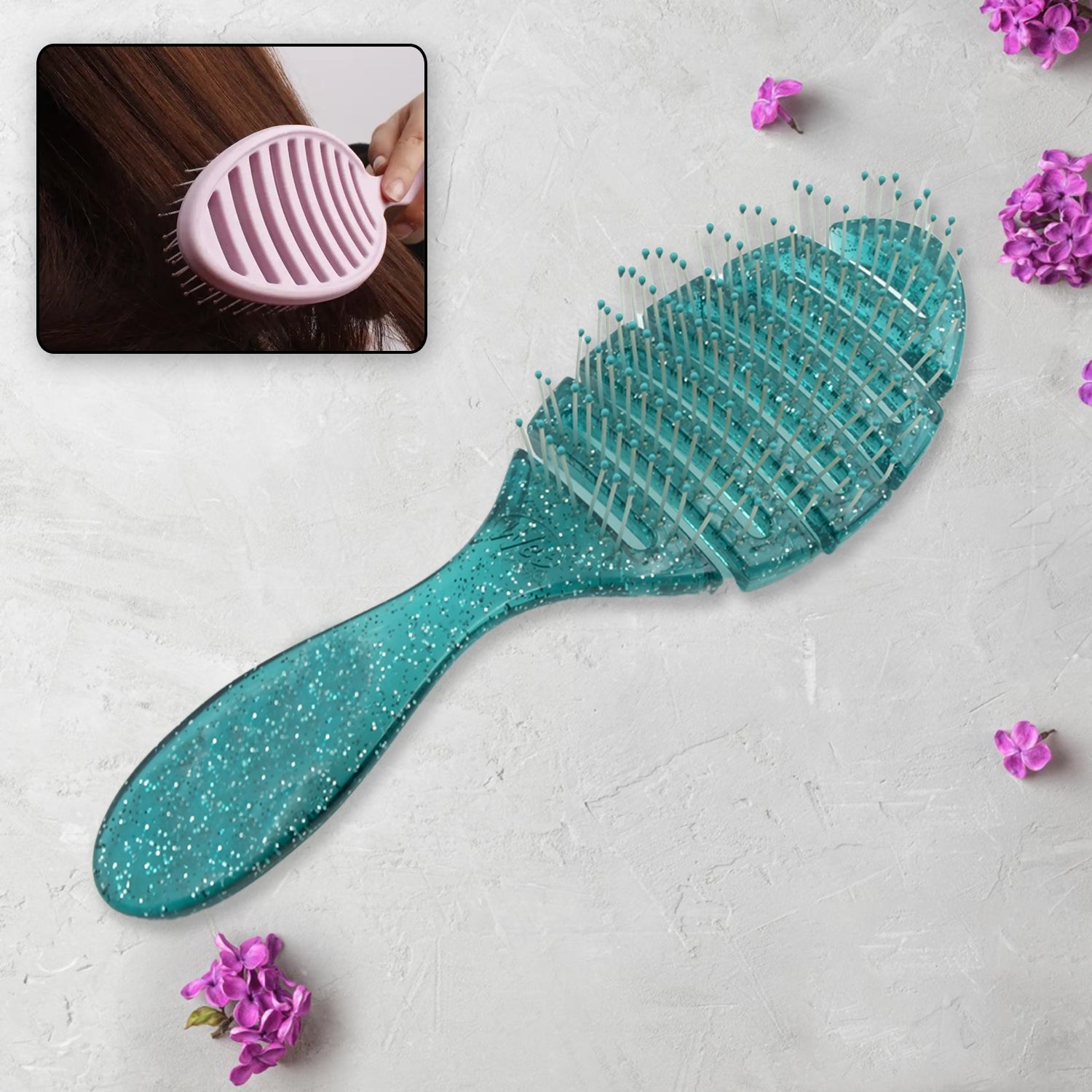 Anti-static Scalp Massage Hair Brush Comb for Curly Straight Hair,  Womens Hair Brush Wet, Detangling Brush for Curly Hair Detangler, Wet Hair Brush Detangler, Girls Hair Brush (1 Pc ) - Bhavnagar Deodap