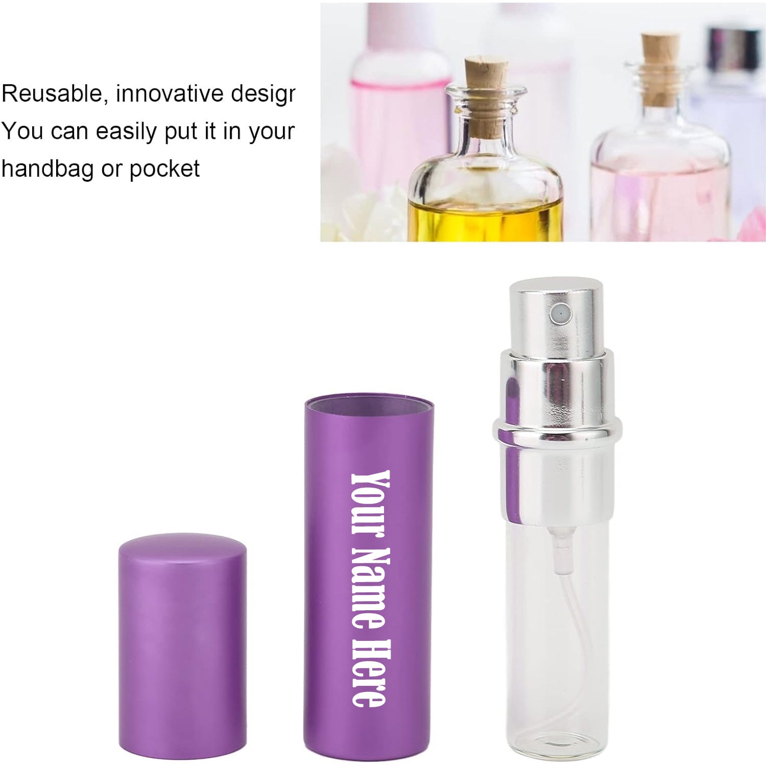Customize Empty Spray / Perfume Bottle Refillable Fine Mist Perfume For Sanitizer Travel Beauty Makeup Perfume filler (1 Pc) - Bhavnagar Deodap