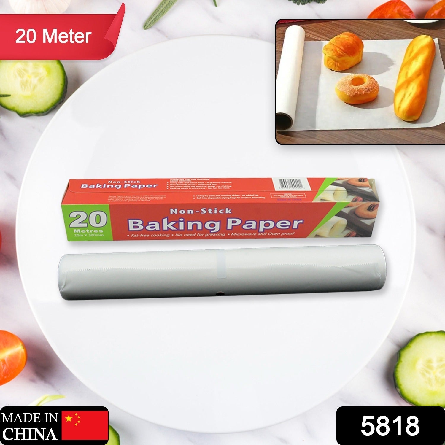 Non-Stick Parchment Paper: Easy Cleanup for Baking, Grilling & More (Microwave & Oven Safe) - Bhavnagar Deodap