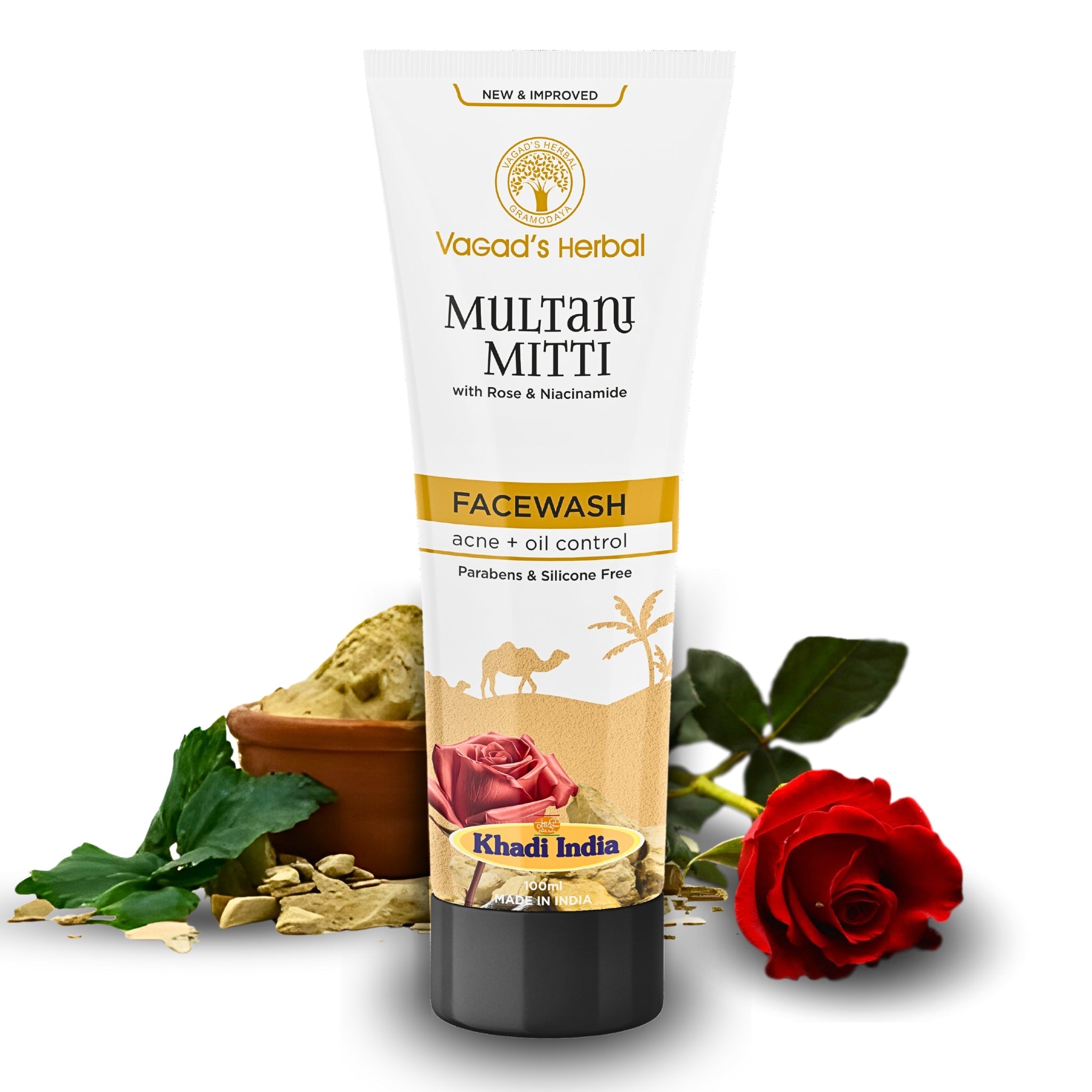 Khadi Herbal Multani mittiI Facewash With Rose & Niacinamide - Bhavnagar Deodap