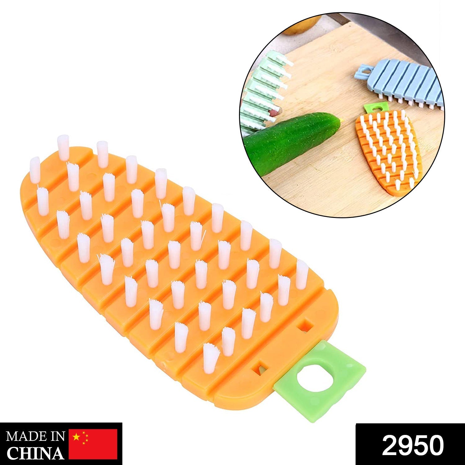 Vegetable Scrubbing Brush, Vegetable Scrubber Nonâ€‘Toxic Fruit Brush Carrot Shape Vegetable Brush for Potato for Vegetable - Bhavnagar Deodap