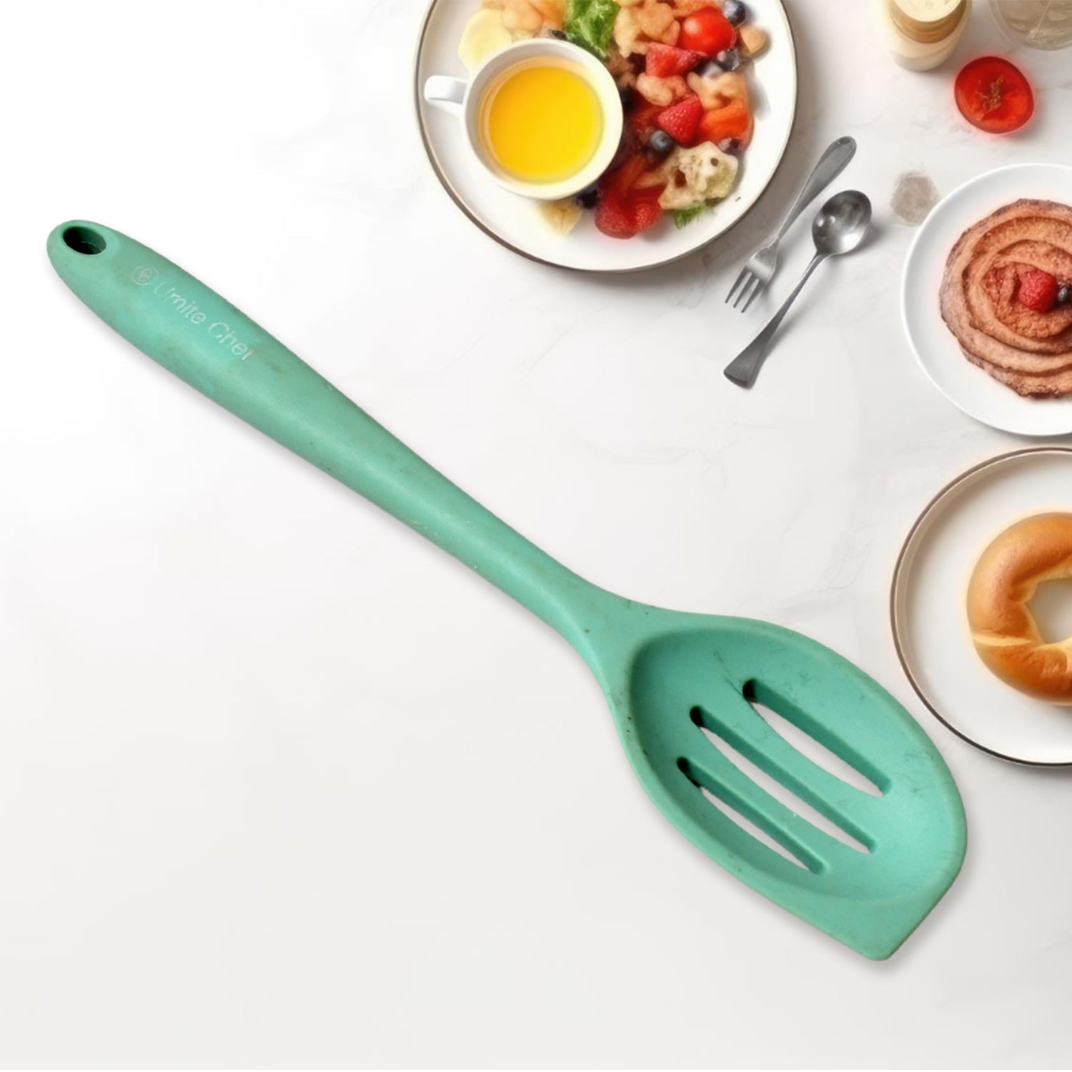 Multipurpose Silicone Spoon, Silicone Basting Spoon Non-Stick Kitchen Utensils Household Gadgets Heat-Resistant Non Stick Spoons Kitchen Cookware Items For Cooking and Baking (1 Pc) - Bhavnagar Deodap