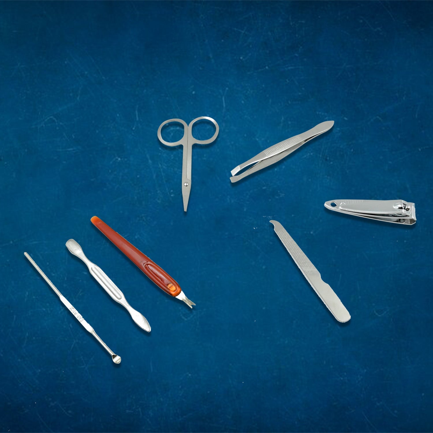 Nail Care Set / Kit / Case, Fingernail Clipper, Manicure Set, Stainless Steel Nail Cutter Set ,Manicure Toe Nail Clippers Care Tools with Lightweight and Beautiful Travel Case (7 pc Set) - Bhavnagar Deodap